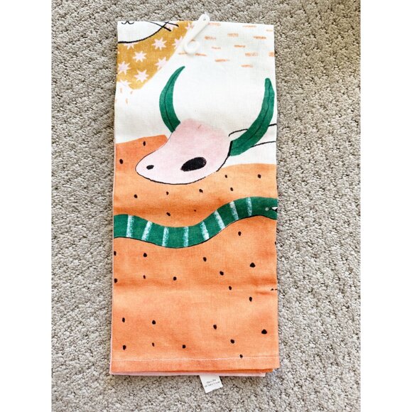 World Market Exclusive Pink and Tan Cowboy Cat Kitchen Towel SKU: 641559 NEW - Picture 2 of 8